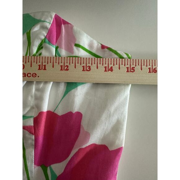 Lilly Pulitzer Sz 4 Had Me A Blast Floral Print Strapless Mini Dress Pink Poppy - Picture 10 of 15